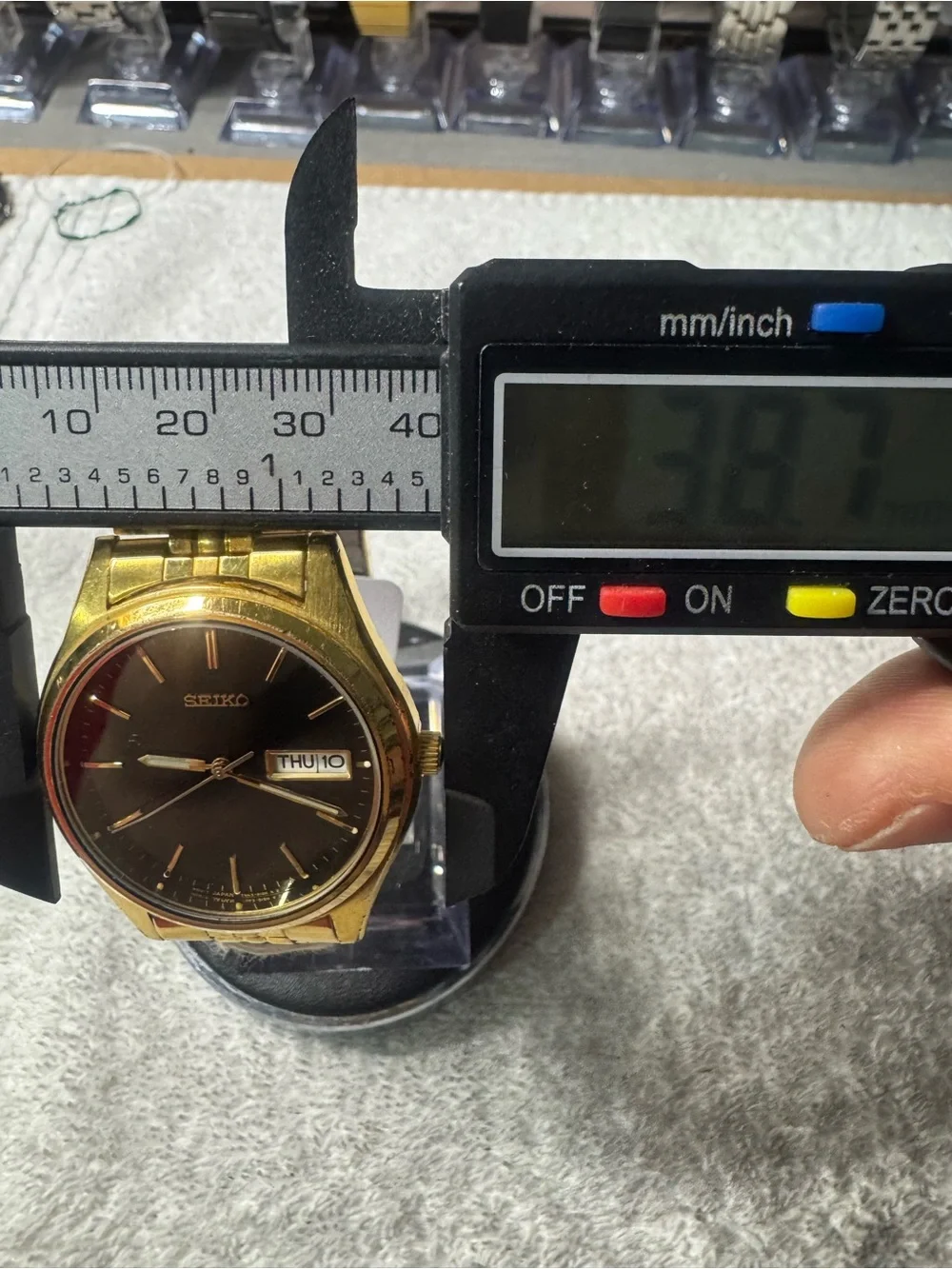 Seiko Gold-Tone Bracelet Watch with Black Dial
